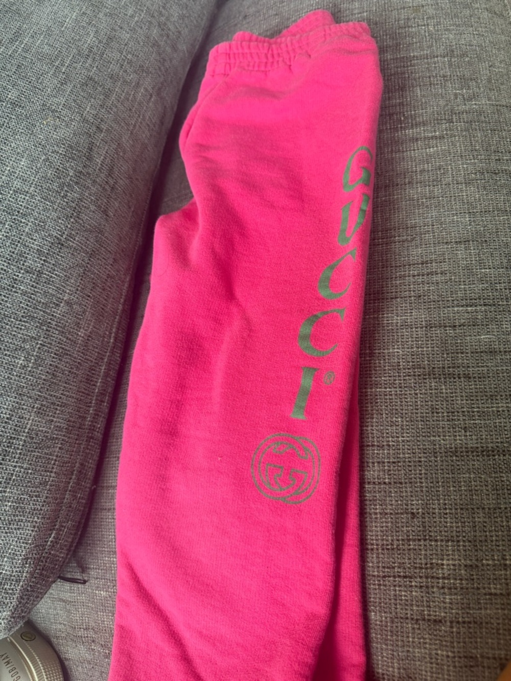 Gucci Hot Pink Sweatpants with Green Logo
